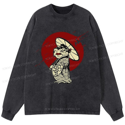 Tokyo-Tiger Frog Monster Washed Long Sleeve T-Shirt