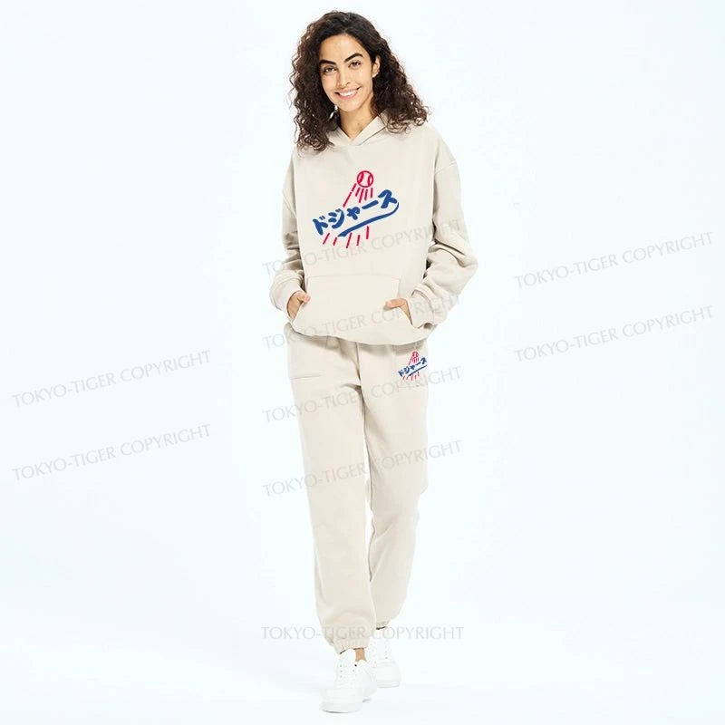 Tokyo-Tiger LA Dodgers Japanese Logo Fleece Lined Hoodie Set