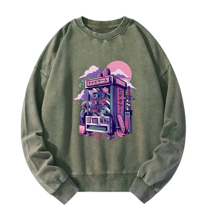 Tokyo-Tiger Japanese Vending Machines Washed Sweatshirt