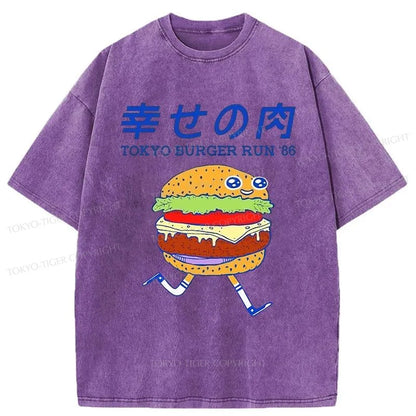 Tokyo-Tiger Tokyo Burger Run Japanese Washed T-Shirt