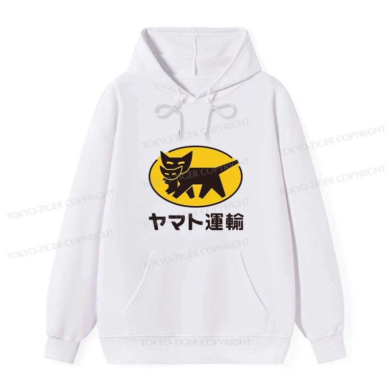 Tokyo-Tiger Black Cat Transport Pattern Japanese Classic Hoodie