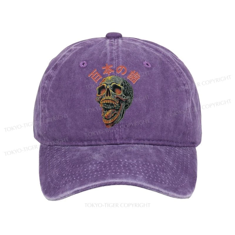 Tokyo-Tiger Terrifying And Disgusting Skull Washed Cap