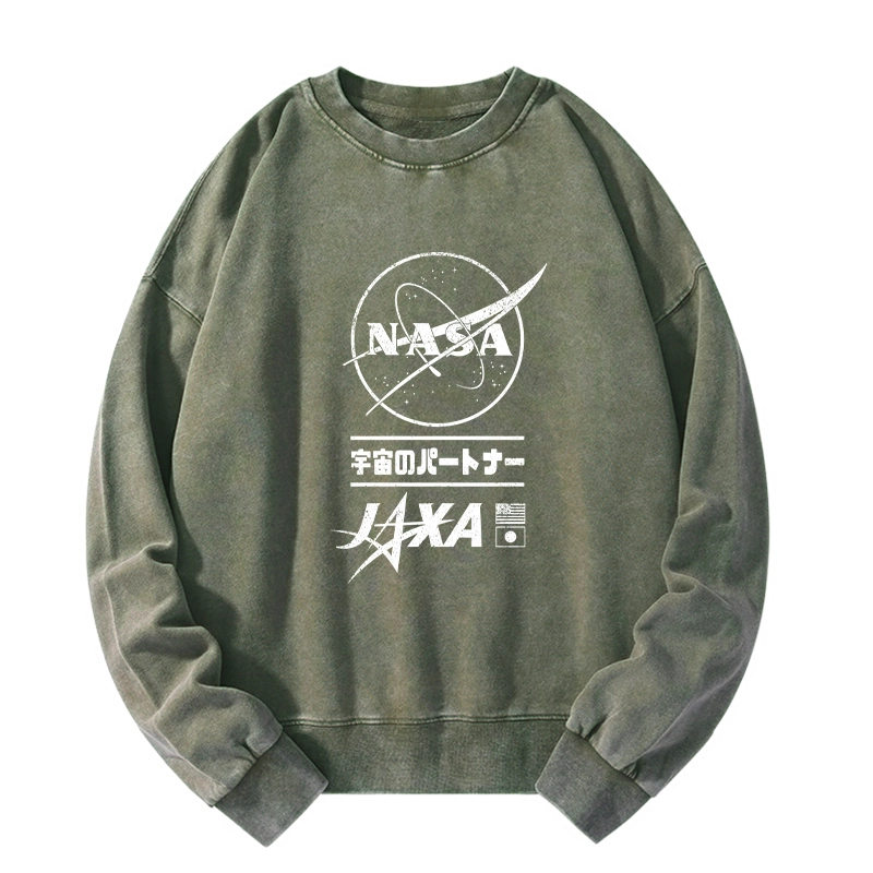 Tokyo-Tiger NASA JAXA Space Partners Washed Sweatshirt