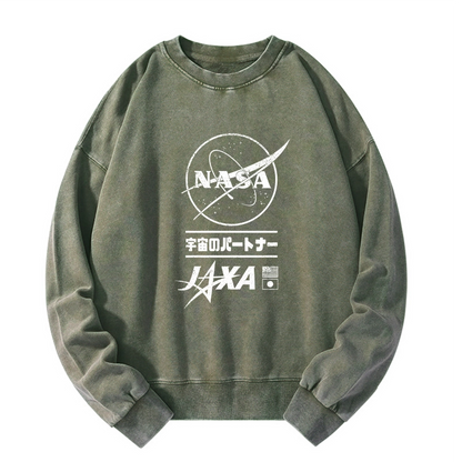 Tokyo-Tiger NASA JAXA Space Partners Washed Sweatshirt