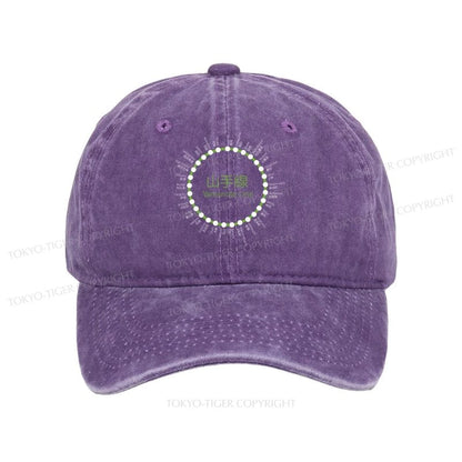 Tokyo-Tiger Yamanote Line Stations Circle Washed Cap