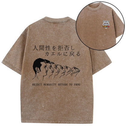 Tokyo-Tiger Return To Frog Front Back Washed T-Shirt