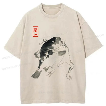 Tokyo-Tiger Matsumoto Hoji Frog With Fish Washed T-Shirt