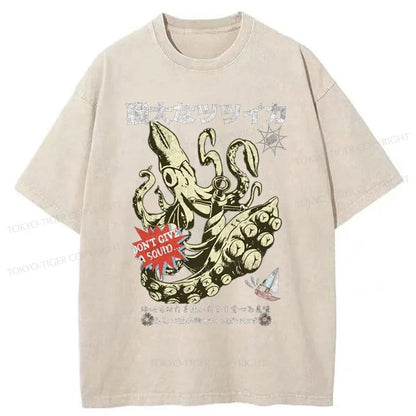 Tokyo-Tiger Squid Graphic Monster Japanese Washed T-Shirt