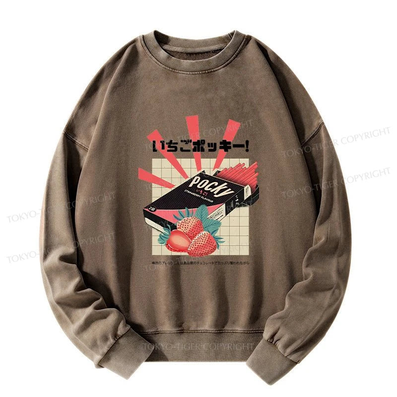 Tokyo-Tiger Strawberry Pocky Japanese Washed Sweatshirt