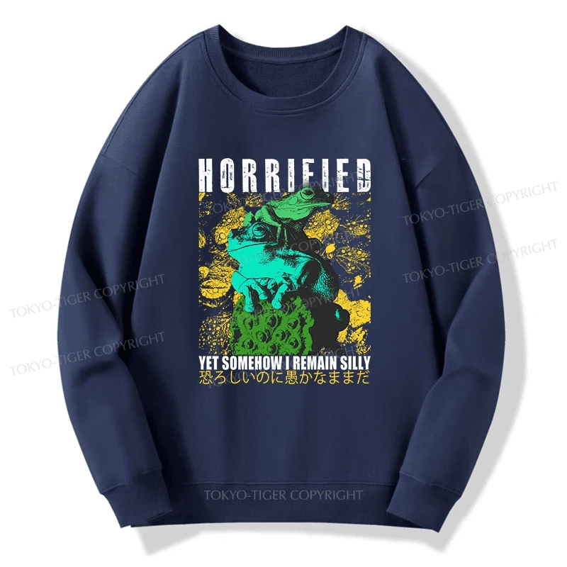 Tokyo-Tiger Horrified Two Frogs Funny Sweatshirt