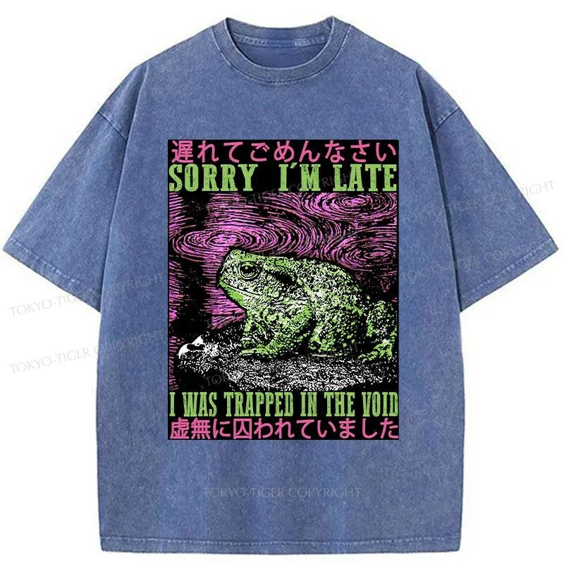 Tokyo-Tiger Frogs Trapped In The Void Washed T-Shirt