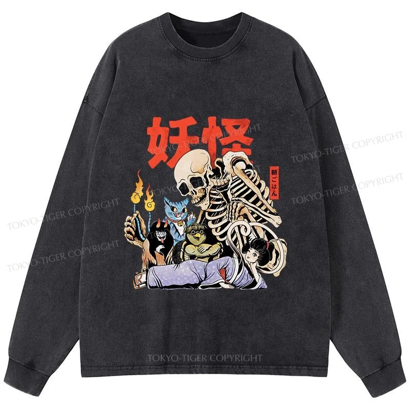 Tokyo-Tiger The Yokai Club Washed Long Sleeve T-Shirt