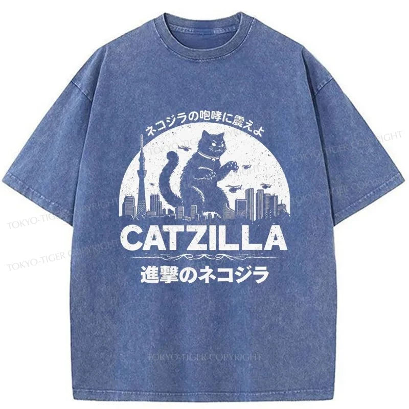 Tokyo-Tiger Japanese Catzilla Washed T-Shirt