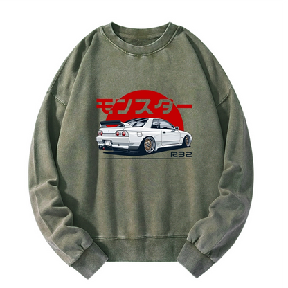 Tokyo-Tiger Monster. Skyline R32 GTR Washed Sweatshirt