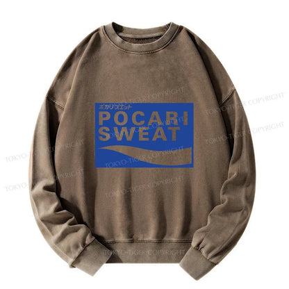 Tokyo-Tiger POCARI SWEAT Logo Washed Sweatshirt