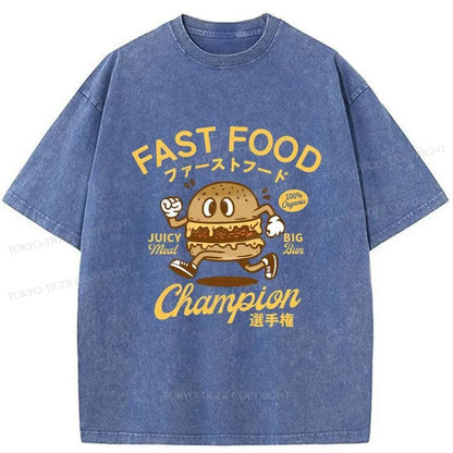 Tokyo-Tiger Fast Food Japanese Washed T-Shirt