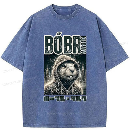 Tokyo-Tiger Bóbr Kurwa Japanese Washed T-Shirt