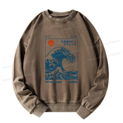 Tokyo-Tiger Hokkaido Wave Japan Washed Sweatshirt