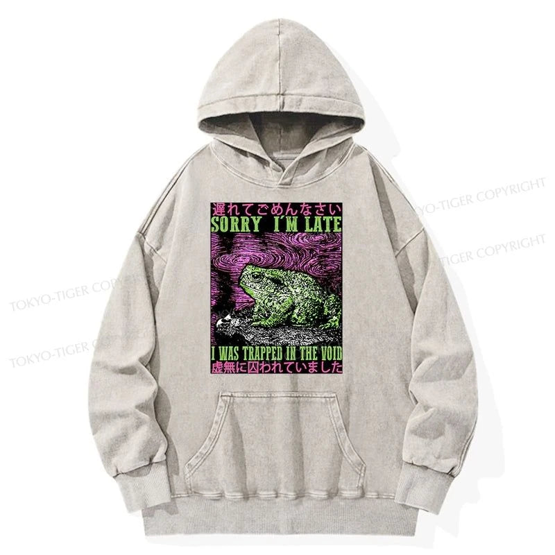 Tokyo-Tiger Frogs Trapped In The Void Washed Hoodie