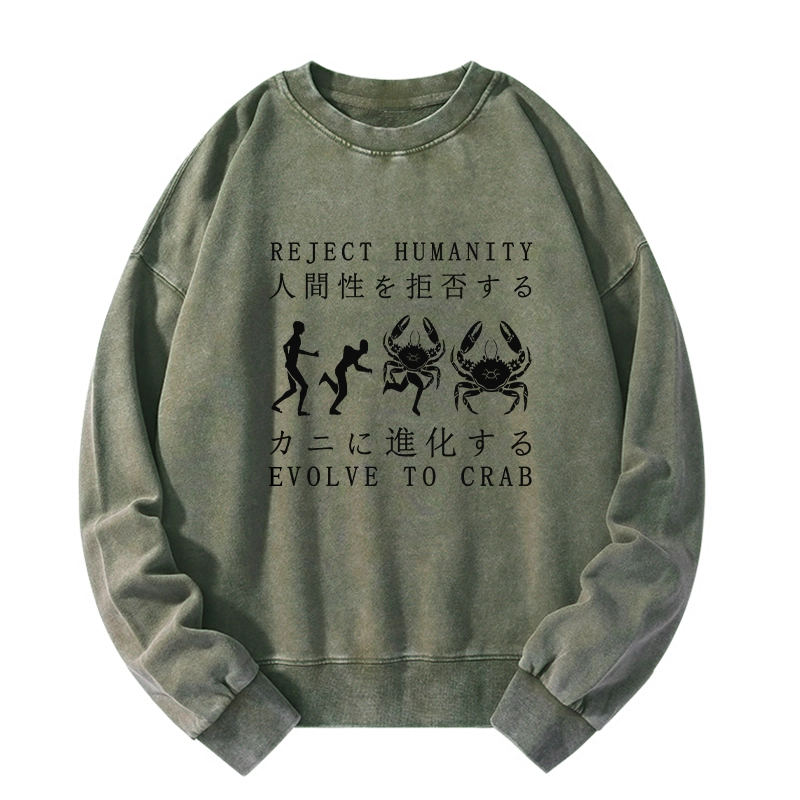 Tokyo-Tiger Reject Humanity Rvolve To Crab Washed Sweatshirt