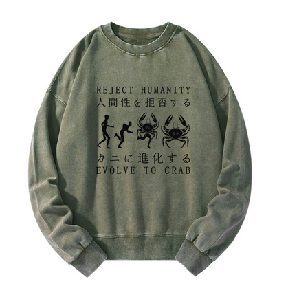 Tokyo-Tiger Reject Humanity Rvolve To Crab Washed Sweatshirt