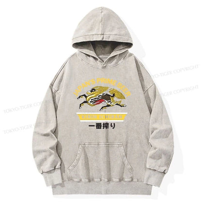 Tokyo-Tiger Kirin Ichiban Beer Logo Japanese Washed Hoodie