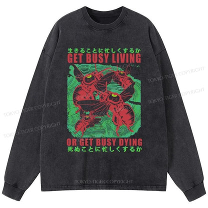 Tokyo-Tiger Busy Bee Japanese Washed Long Sleeve T-Shirt