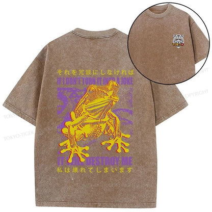 Tokyo-Tiger A Frog Prone To Emotional Breakdown Front Back Washed T-Shirt