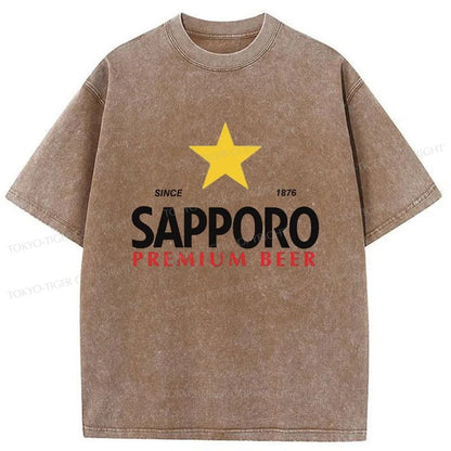 Tokyo-Tiger Sapporo Beer Logo Washed T-Shirt