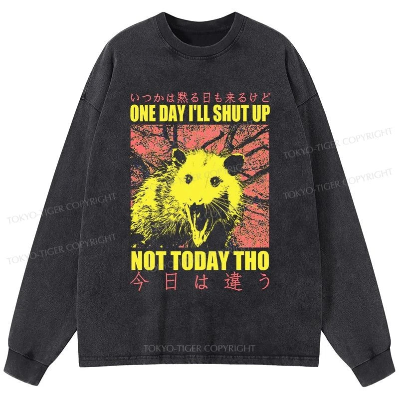 Tokyo-Tiger Negative Possum Japanese Washed Long Sleeve T-Shirt