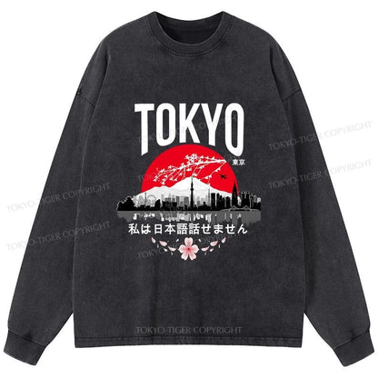 Tokyo-Tiger I don’t speak Japanese Washed Long Sleeve T-Shirt