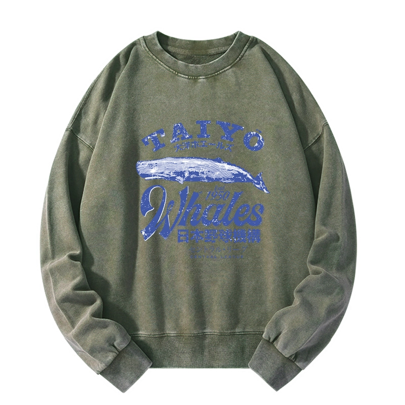 Tokyo-Tiger Japan Taiyo Whales Washed Sweatshirt