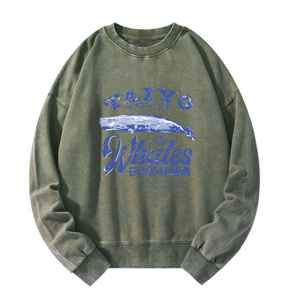 Tokyo-Tiger Japan Taiyo Whales Washed Sweatshirt