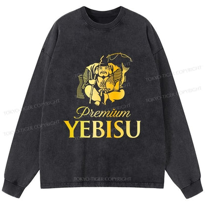 Tokyo-Tiger Yebisu Beer Golden Washed Long Sleeve T-Shirt