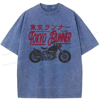 Tokyo-Tiger Motorcycle Japanese Washed T-Shirt