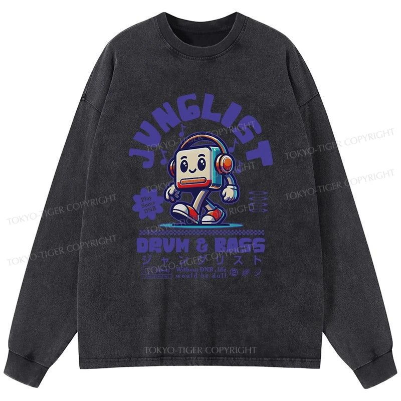 Tokyo-Tiger Junglist DNB Japan Washed Long Sleeve T-Shirt