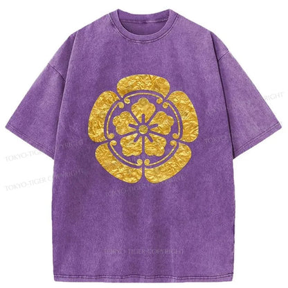 Tokyo-Tiger Sakura Pattern Japanese Washed T-Shirt