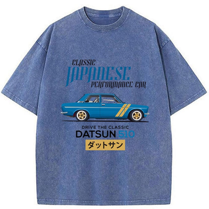 Tokyo-Tiger Datsun 510 - Classic Japanese Car Washed T-Shirt