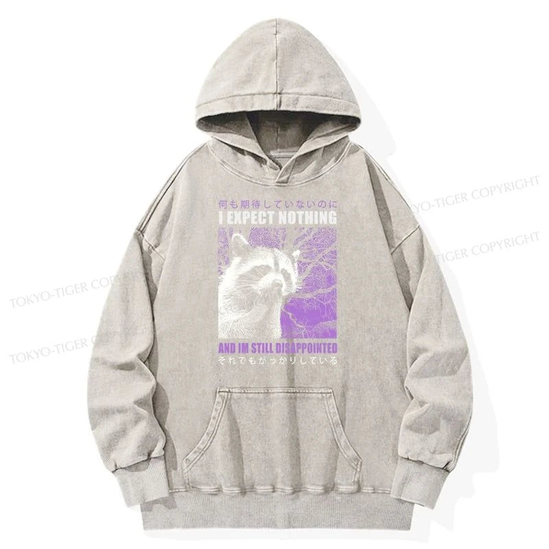 Tokyo-Tiger Disappointed Raccoon Japanese Washed Hoodie