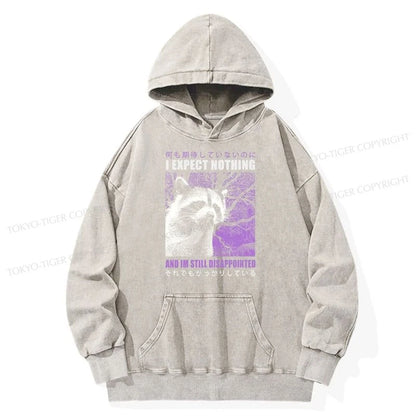 Tokyo-Tiger Disappointed Raccoon Japanese Washed Hoodie