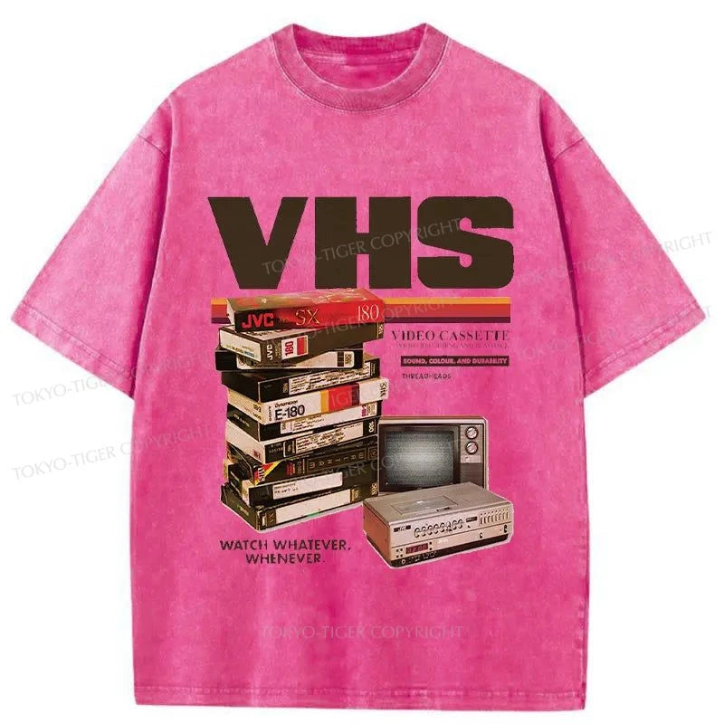 Tokyo-Tiger Vintage VHS Tapes Japanese Washed T-Shirt