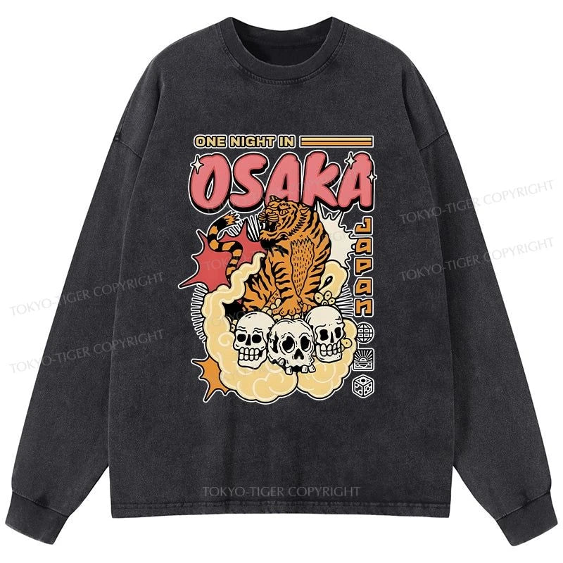 Tokyo-Tiger Osaka Tiger Washed Long Sleeve T-Shirt