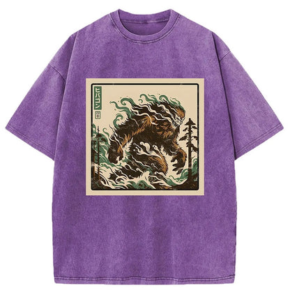 Tokyo-Tiger Walking Monkey Demon Washed T-Shirt