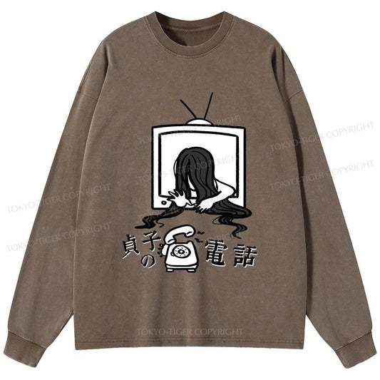 Tokyo-Tiger The Ring Sadako Washed Long Sleeve T-Shirt