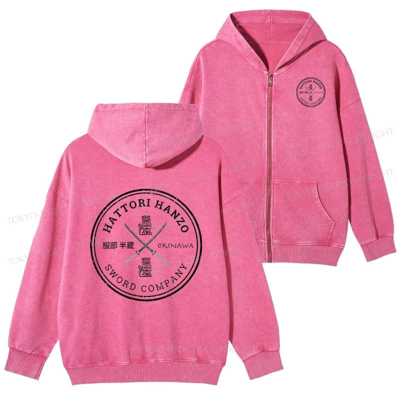 Tokyo-Tiger Hattori Hanzo Sword Company Washed Zip Hoodie