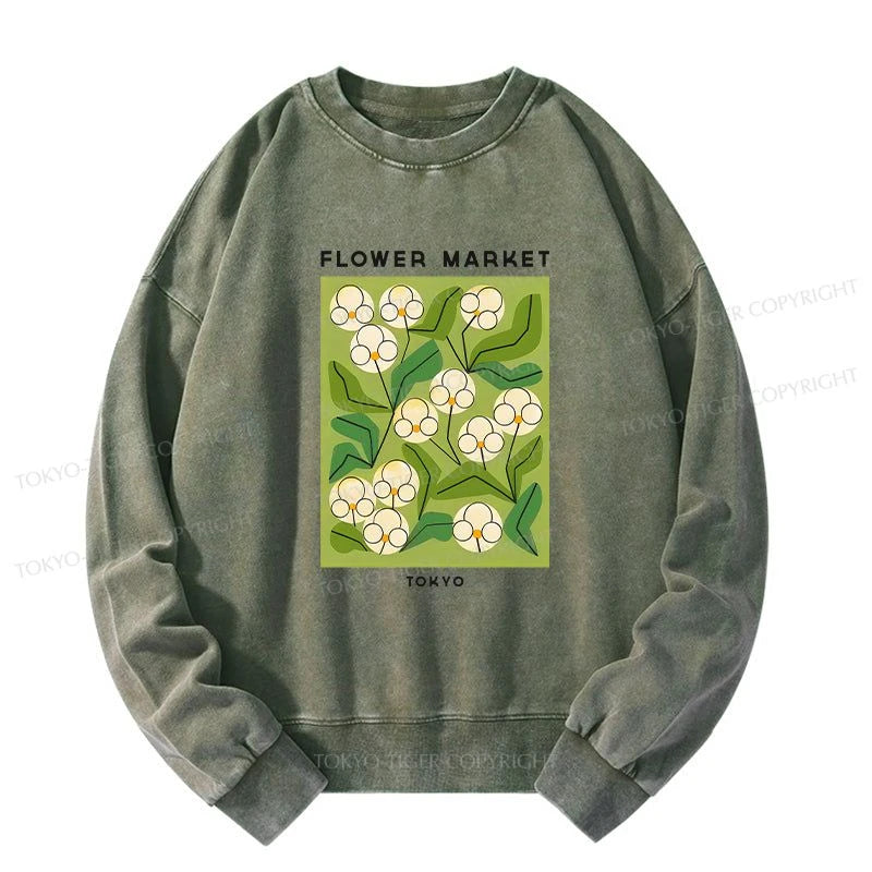 Tokyo-Tiger Flower Market Washed Sweatshirt