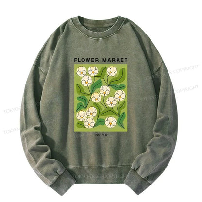 Tokyo-Tiger Flower Market Washed Sweatshirt