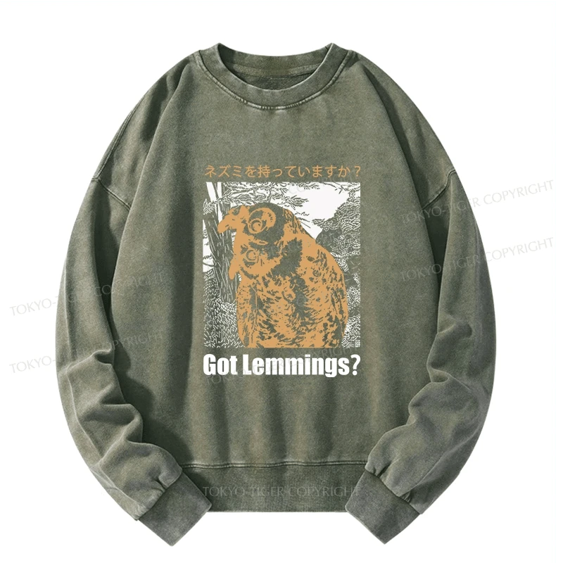 Tokyo-Tiger Do You Have Lemmings Japanese Washed Sweatshirt