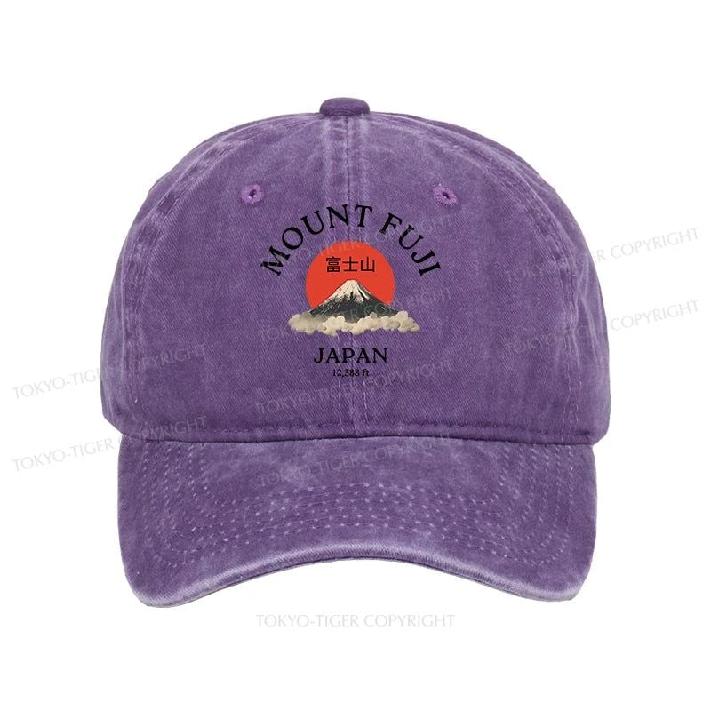 Tokyo-Tiger Japan Mount Fuji Sun Unisex Washed Cap