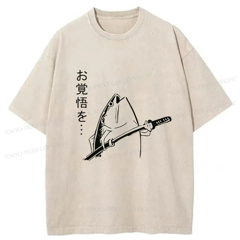 Tokyo-Tiger The Fish With The Knife Japanese Washed T-Shirt